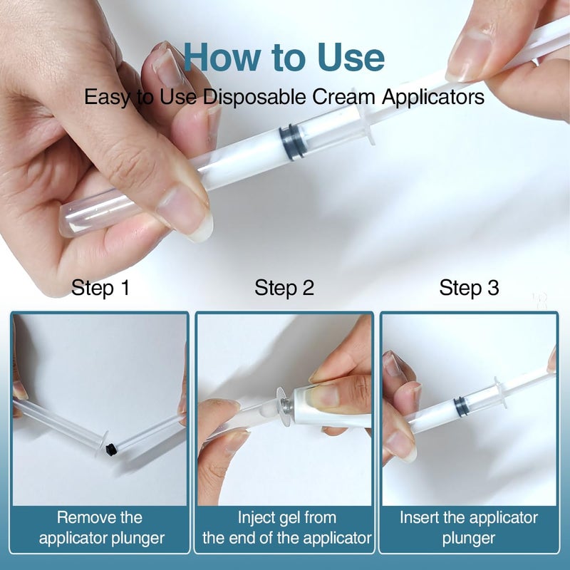 Dizzily 20 Pack Disposable Plastic Vaginal Cream Applicators, Individually Wrapped Hygienic Injector Applicator to Fit Preseed Lubricant, Estrace, Contraceptive Gels, Personal Lube, OTC Gel or Cream - Image 3